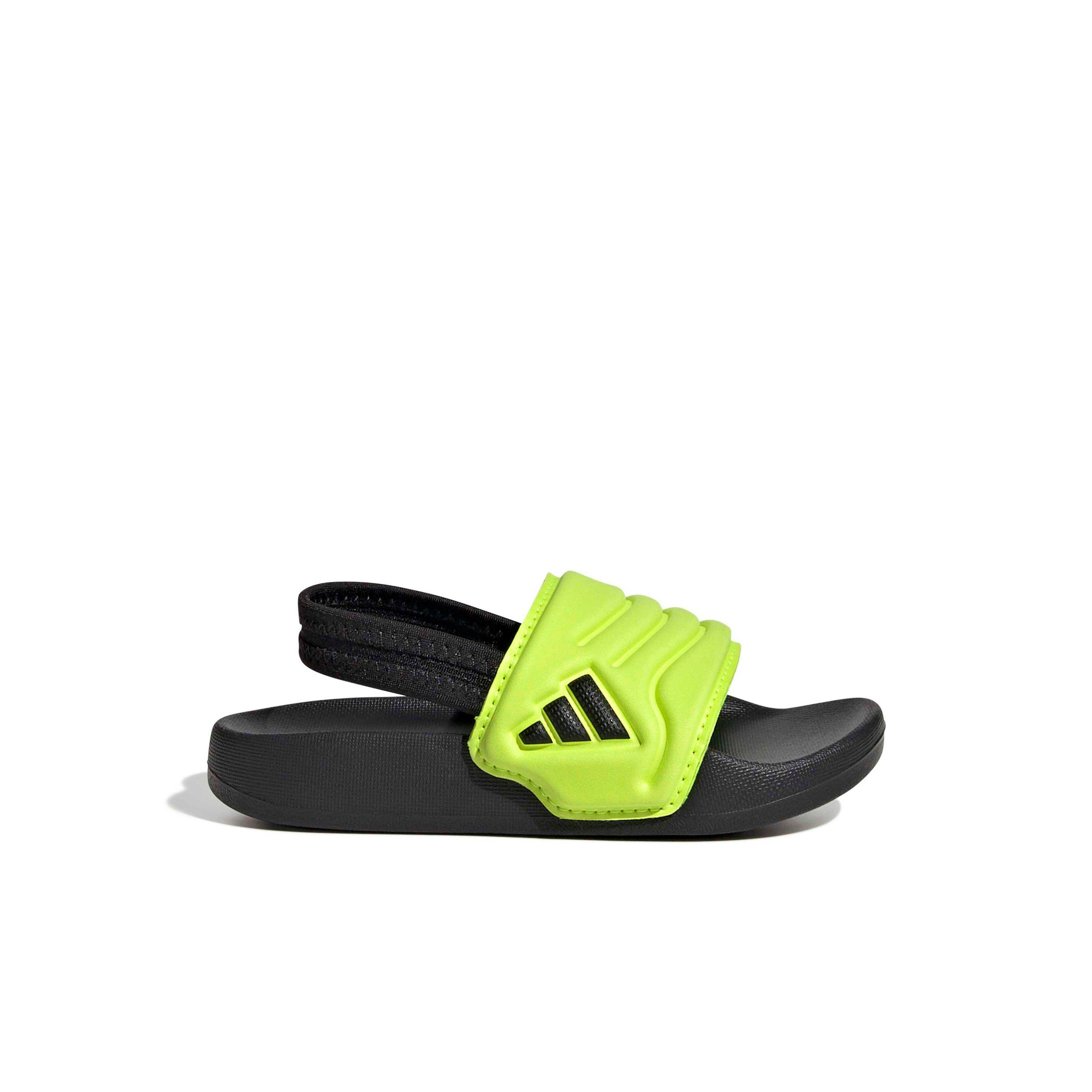 adidas Adilette Estrap 2.0 "Core Black/Core Black/Lucid Lemon" Infant Boys' Slide - BLACK/BLACK/LEMON